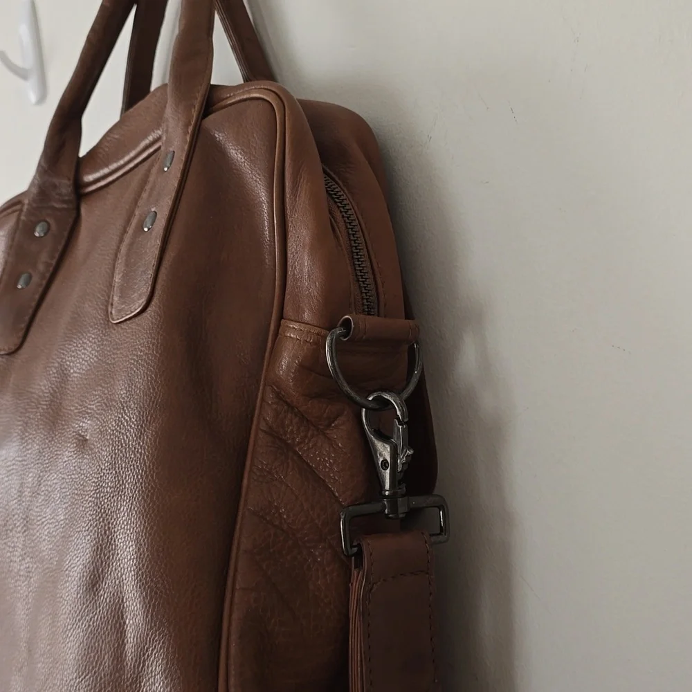 BRIEFING Creation Galleries Lafayette Brown/tan Cow Leather Bag
